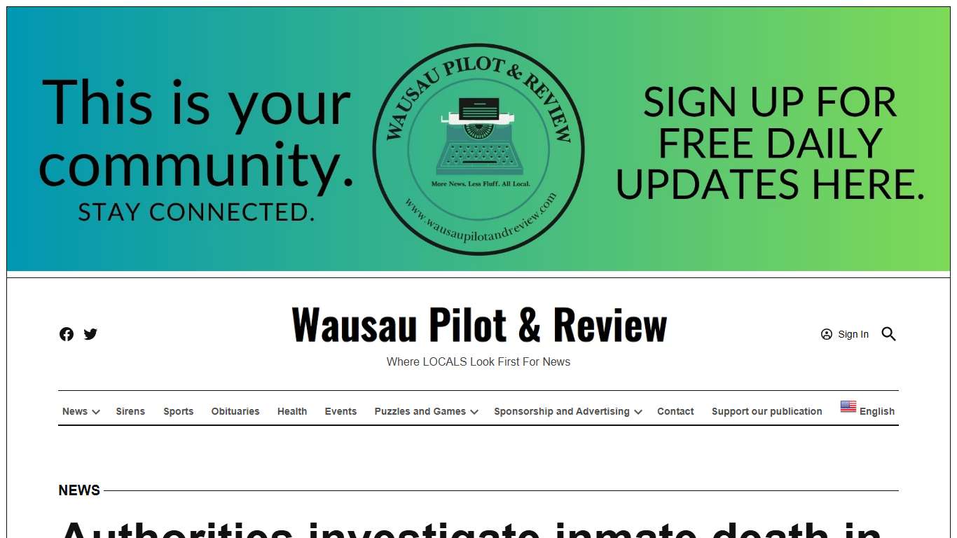 Authorities investigate inmate death in Columbia County Jail - Wausau Pilot & Review